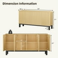 thumbnail image 2 of Yeahumalia Large Sideboard Buffet Cabinet with Storage, Mid Century Modern Accent Credenza with 4 Fluted Doors for Living Room, Kitchen, Entryway, Hallway - Wood Color, 2 of 7