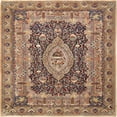 thumbnail image 1 of Ahgly Company Machine Washable Indoor Square Traditional Sepia Brown Area Rugs, 7' Square, 1 of 7