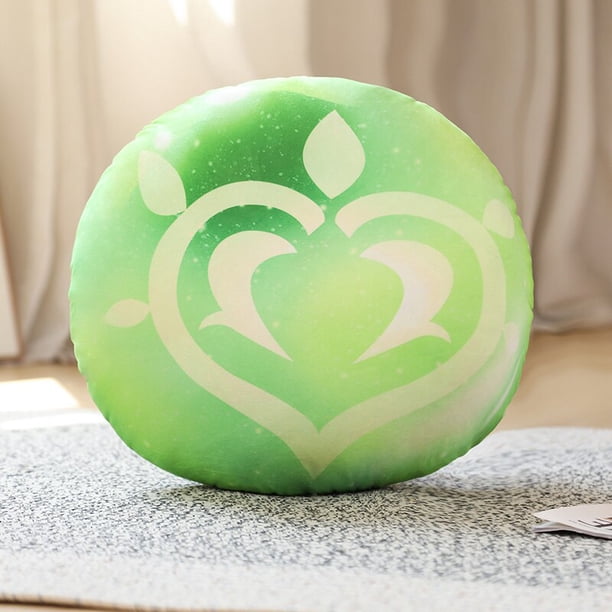 10/35/45cm Kawaii Genshin Impact Plush Pillow Slime Badge Cushion Genshin Impact Elemental Dolls Stuffed for Kids Boys Giftsgrass45cm pillow Deng Xun unisex