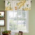 thumbnail image 3 of 2 Pack Valances for Window, Spring Floral Short Curtains for Kitchen Bedroom Living Room, Watercolor Forsythia Flowers Hummingbirds Beige Rod Pocket Small Window Treatment Valance Drapes 60 x 18 Inch, 3 of 8