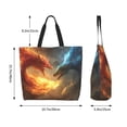 thumbnail image 5 of Yiaed Red And Blue Fire Dragon B Print Handbag for Women Tote Purse Shoulder Bag Large Fashion Hobo Purse Handbag Shopping Tote, 5 of 5