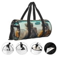 thumbnail image 3 of Lsque Desert Monkeys Drive Pattern Foldable SportsBag with Wet Dry Pocket, Travel Bag, Large Capacity Duffel Bag, Splash Proof Carry on Bag, Overnight Bag, Weekender Bag, 3 of 6