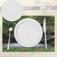 thumbnail image 3 of Ambesonne Nature Place Mats Set of 4, Trees Flowers Waterfall, Standard Size, Green White, 3 of 6