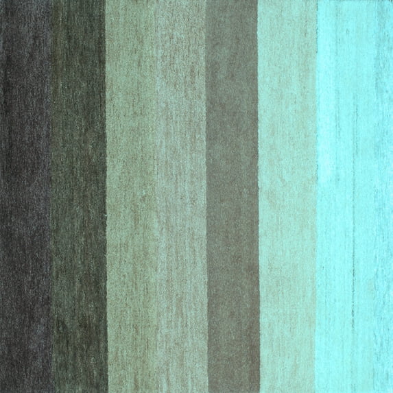 Ahgly Company Indoor Square Abstract Light Blue Contemporary Area Rugs, 5' Square