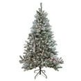 thumbnail image 2 of Northlight 6' Prelit Artificial Christmas Tree Flocked Balsam Pine - Clear Lights, 2 of 4