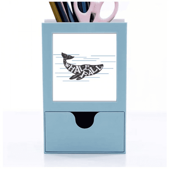 Whale Drop Outline Swimng Desk Supplies Organizer Pen Holder Card