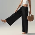 thumbnail image 4 of GZWYHT Harem Pants For Women，Casual Loose Baggy Elastic Waist Elastic Waist Beach Trousers Yoga Boho Palazzo Pants With Pockets Casual Loose Fit Wide Leg Pants，Pink S, 4 of 9