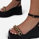 thumbnail image 1 of Sandalias romanas de tacón medio con plataforma y punta cuadrada con hebilla en el tobillo y cadena de metal para mujer Wmkox8yii nm2457, 1 of 4