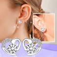 thumbnail image 2 of HANXIULIN Elegant Sapphire Earrings Women's Temperament Earrings Gold Plated Earrings Studs Jewelry Girls for Women Girls, 2 of 7