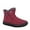 Red, variant on Womens Snow Boots Flat Heel Round Toe Waterproof Slip-on Womens Fuzzy Warm Fur Lined Ankle Booties Shoes Black 39