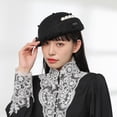 thumbnail image 4 of Chapeau Béret en Laine Filet Chapeau Haut-de-Forme pour Femmes Hiver Automne, 4 of 4