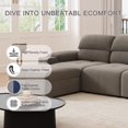 thumbnail image 5 of Kosynda 105"W Modular Sectional Sofa with Down Feather Filled and Adjustable Backrest, L-shaped Sectional Couch with Storage Ottoman and Cup Holders for Living Room, Brown, 5 of 15