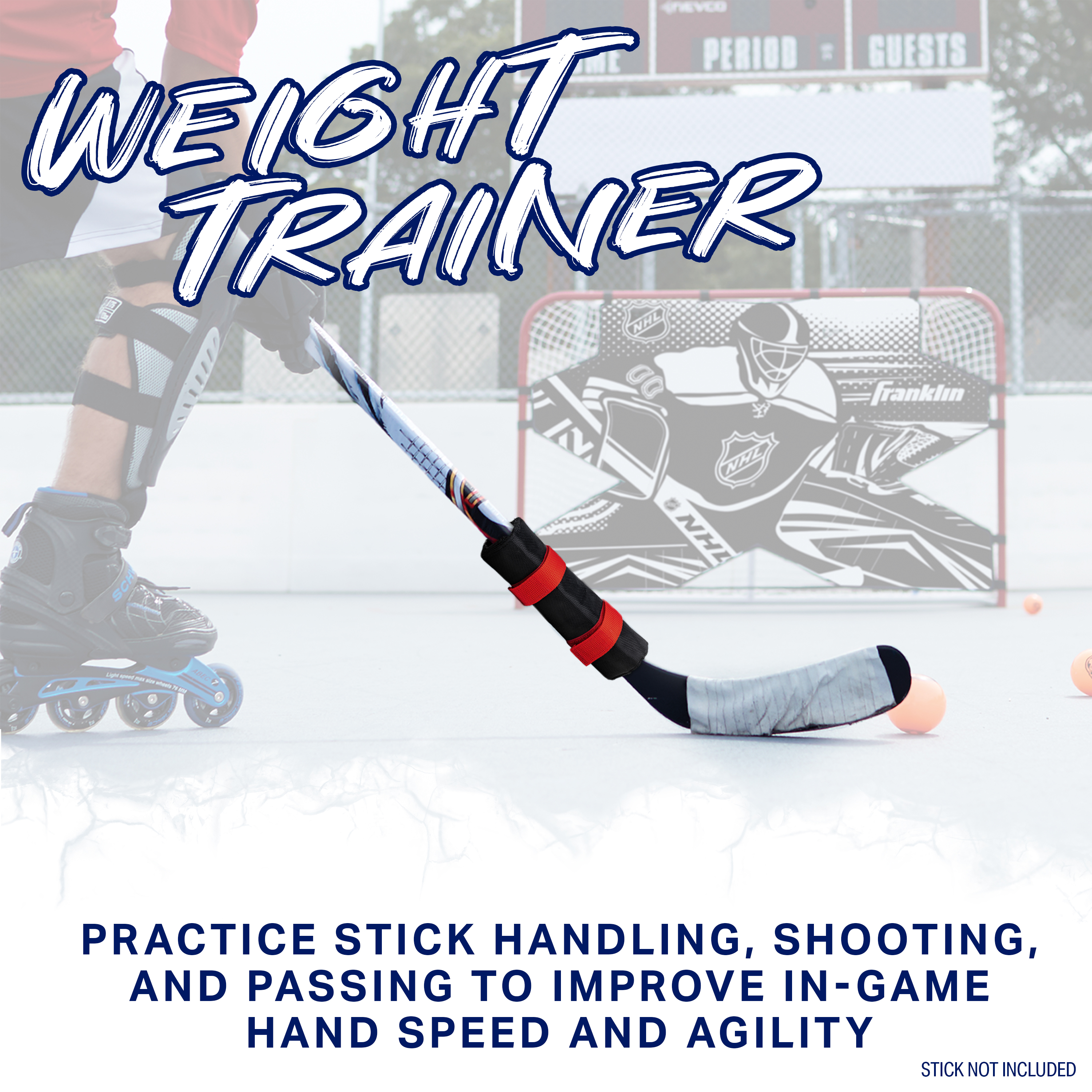 Franklin Sports Hockey Stick Weight - Hockey Training Aid + Accessory for Stick Handling + Shooting Skills - Adjustable Weight 3.5 to 14 ounce  Stick Training Weight - Hockey Training Equipment