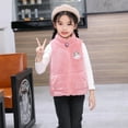 thumbnail image 4 of Sherpa Vest Jacket Toddler Kids Coral Fleece Sleeveless Zipper Teddy Coat with Pocket Collared Winter Boys Girls' Clothing, Pink, 4 Years, 4 of 7