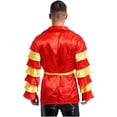 thumbnail image 4 of Sxiwei Mens Rumba Samba Dance Costume Long Sleeve Coat Tunic with Belt for Carnival Halloween Party Burgundy XXL, 4 of 7