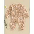 thumbnail image 4 of GXFC Infant Girls Boys Fall Jumpsuits Clothes 3M 6M 9M 12M 18M Newborn Long Sleeve Flower Stripes Rainbow Print Onesie Bodysuit Autumn Clothing for Baby, 4 of 8