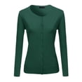 thumbnail image 1 of FashionOutfit Women's Basic Solid Round Neck Sweater Cardigan, 1 of 1