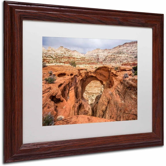 Trademark Fine Art "Cassidy Arch" Canvas Art by Pierre Leclerc, White Matte/Wood Frame