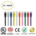 thumbnail image 1 of Huetron™ 10-Pack Cat 6 Ethernet Cable Cat6 Snagless Patch 2 Feet - Computer LAN Network Cord, MULTI-COLOR, 1 of 1