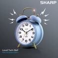 thumbnail image 4 of Reloj despertador Sharp Twin Bell, color azul aciano mate, 4 of 6