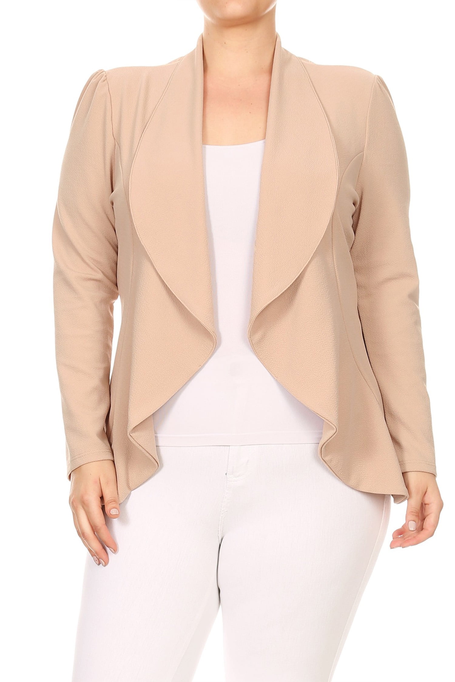 Women's Plus Size Solid Color Blazer Style Jacket