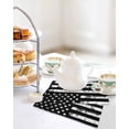 thumbnail image 4 of Black White Kitchen Dish Towels for Drying Dishes Set of 4, Retro Stars Stripes Flag Shabby Chic Texture Waffle Weave Microfiber Hand Tea Bathroom Towels Quick Dry & Absorbent Towel 12x12, 4 of 7