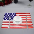 thumbnail image 2 of MKHERT US American Flag Made with Baseball Bats and Balls Placemats Table Mats for Dining Room Kitchen Table Decoration 12x18 inch,Set of 6, 2 of 4