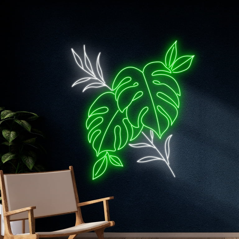 Handmadetneonsign Monstera Leaf Neon Light, Tropical Leaf Led Light, Green  Leaf Neon Sign, Eco Leaf - Walmart.com