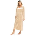 thumbnail image 3 of EFINNY Women's Soft Velvet Nightgown Long Sleeve Sleepdress Full Length Sleepwear Autumn Winter Warm Loose Nightdress Velour Home Wear,S-XXL, 3 of 6