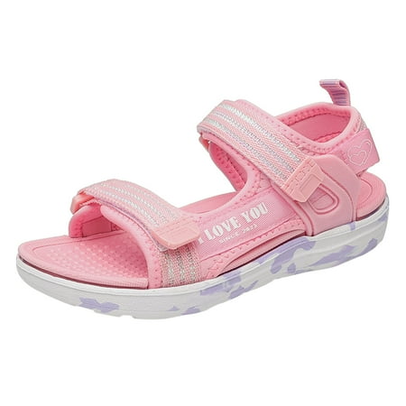 

EIALIVE Children Shoes Fashion Beach Sandals Light Soft Sweet Girl Sandals Medium And Large Children Soft Bottom Girls Beach Shoes Red 30