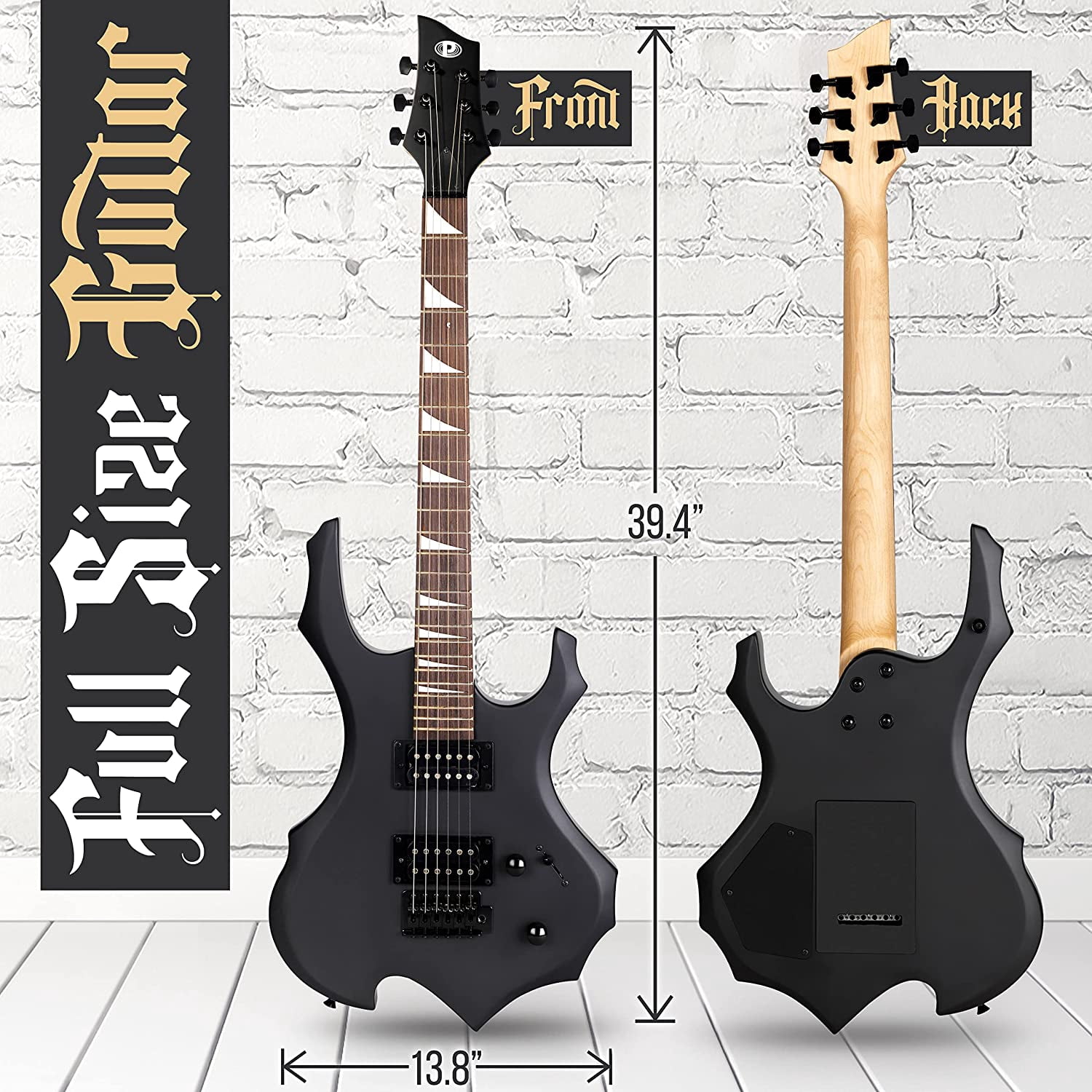 Pyle Heavy Metal Electric Guitar Axe W/ Amplifier Kit, Full Size Instrument W/ Amp & Accessories