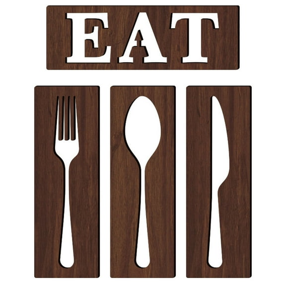 MLINS 1 Set of  Eat Sign Wooden Tableware Wall Decor Rustic Cutout Eat Kitchen Decor for Dining Room