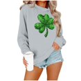 thumbnail image 4 of St Patricks Day Shirt Women Cute Shamrock Graphic St Patricks Day Sweatshirts Long Sleeve Crew Neck Irish Tops, 4 of 5