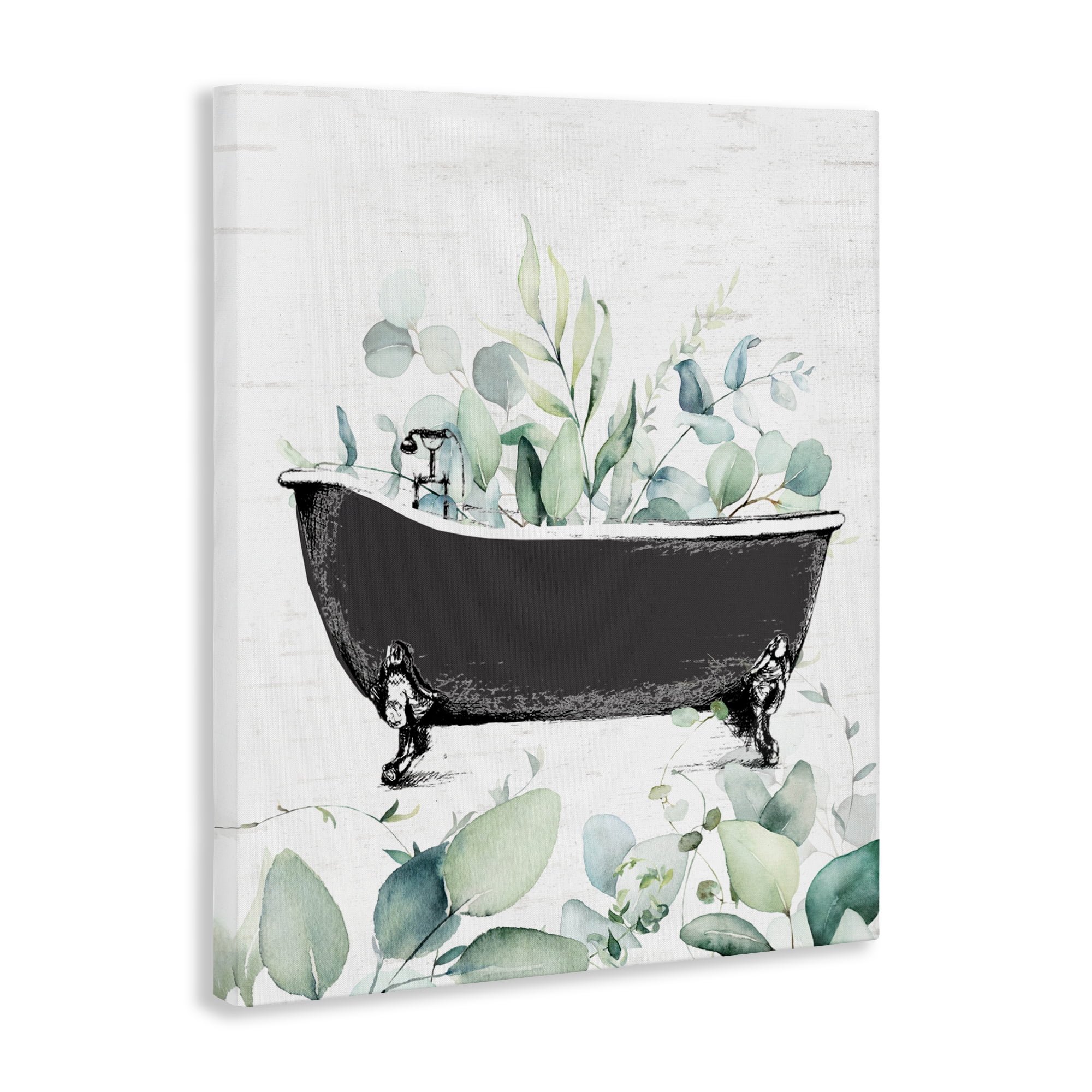 Eucalyptus Leaves Bathtub Canvas Wall Art, design by Lettered and Lined