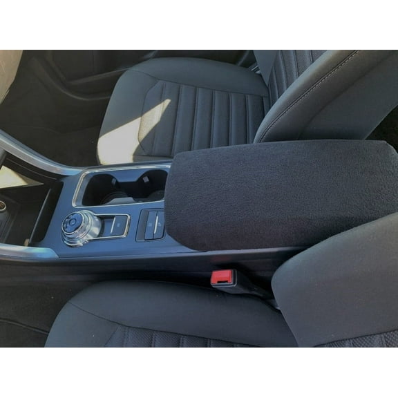 Auto Console Covers- Fits the Ford Fusion 2017-2019 Center Console Armrest Cover Fleece Fabric (Black)