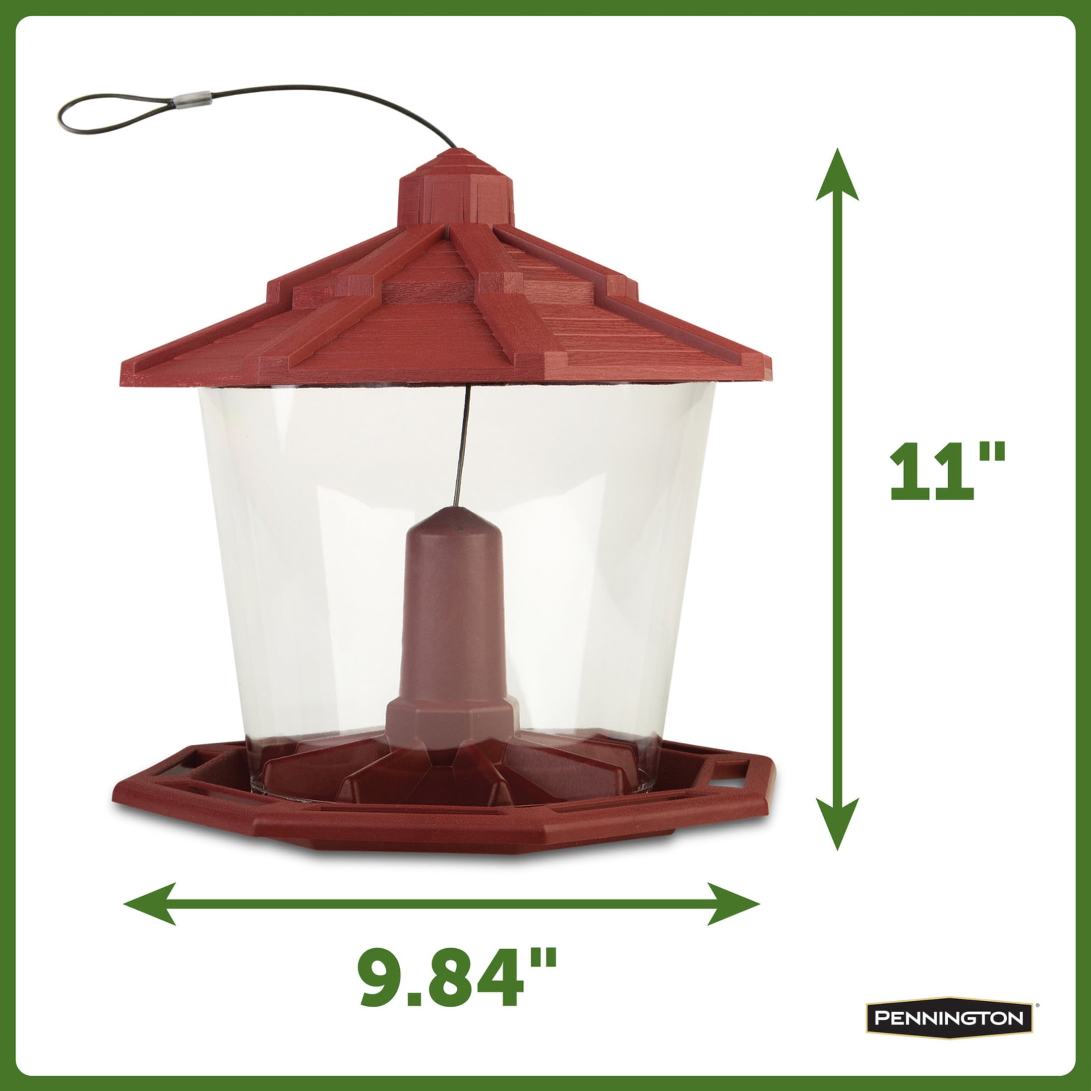 Pennington Earth Smart Green Ecozebo 7lb Capacity Wild Bird Feeder and Feed Starter Kit 1 Each