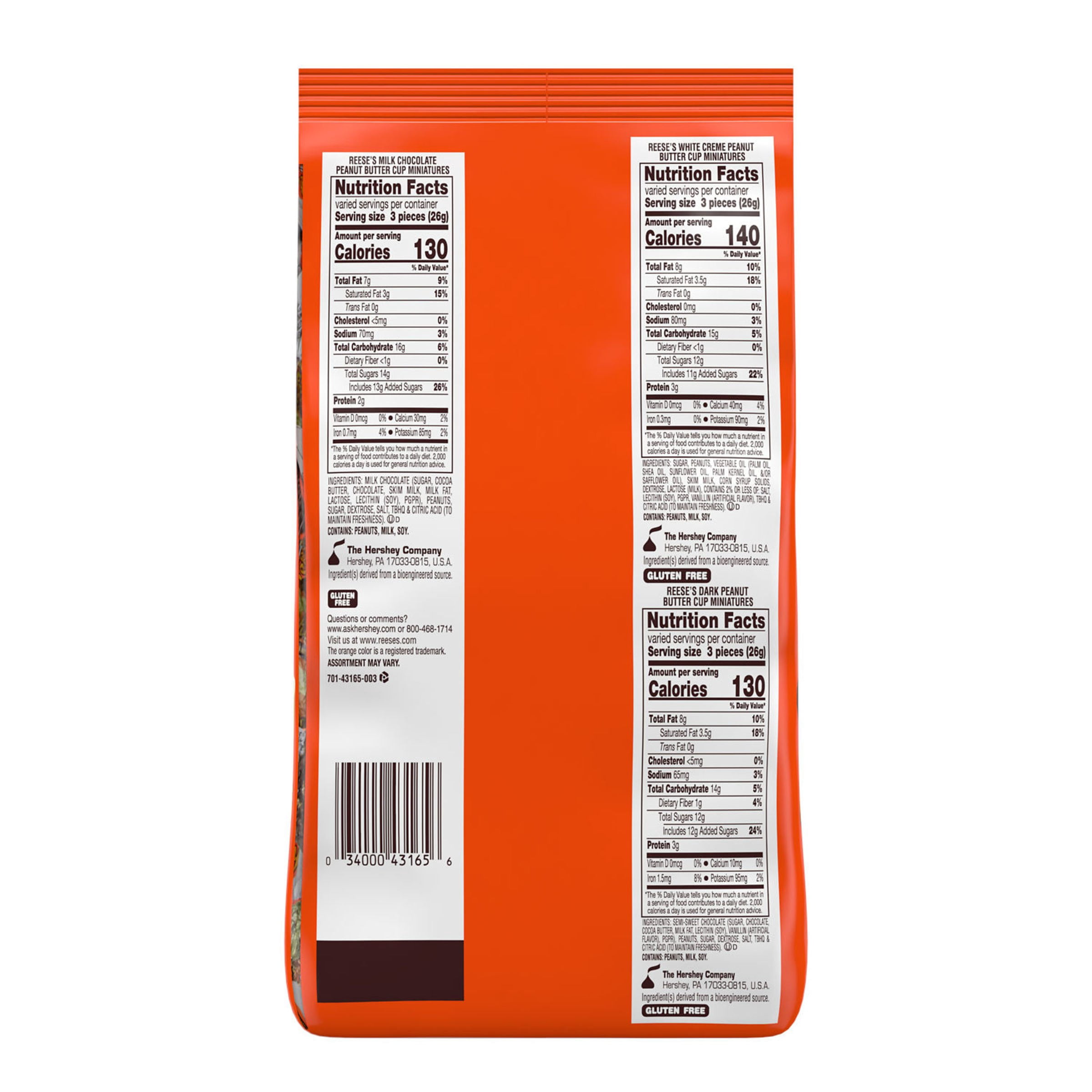 Reese's Miniatures Assorted Peanut Butter Cups - Party Pack - 32.1 oz
