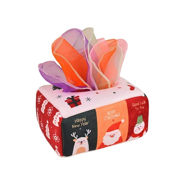 Caja de pañuelos para Juguete Juguetes de aprendizaje temprano Colorido Malabarismo Pañuelos de baile Juguetes sensoriales arrugados para niños , NAVIDAD Sunnimix Juguetes sensoriales
