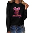thumbnail image 2 of IROINNID Deals Breast Cancer Pullover for Women Breast Cancer Awareness Casual Top Long Sleeve Sweatshirt Pullover Blouse,Black, 2 of 4