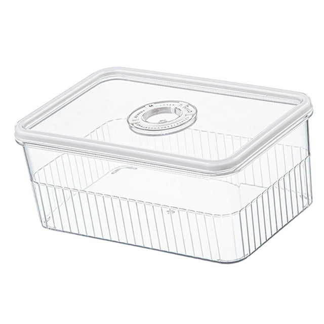 Refrigerator Organizer Bins with Lids, Transparent Sealed Fridge Food Storage Containers Fruit Container for Refrigerator Food Storage Containers for Fruits Vegetables