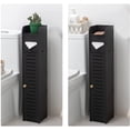 thumbnail image 2 of Small Bathroom Storage Cabinet with Toilet Paper Holder, Black, Waterproof PVC, 2 of 3