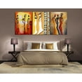 thumbnail image 4 of Hieng 3 Panels Abstract Black Woman Wall Art Modern American African Canvas Prints Painting for Living Room Bedroom Office - 12"x16"x3pcs, 4 of 5