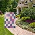 thumbnail image 2 of Yayeee Garden Flag 12" x 18" Double Sided Outdoor Yard Lawn Holiday Decorations, Pink and Purple Plaid Pattern, 2 of 6