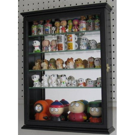 Wall Curio Cabinet With Glass Shelves And Door Mirrored