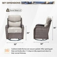 thumbnail image 3 of Gymojoy 3 Pieces Patio Furniture Set, Outdoor Swivel Glider Rocker, Wicker Patio Bistro Set with Rocking Chair, 6-inch Thick Cushions and Side Table for Porch, 3 of 10