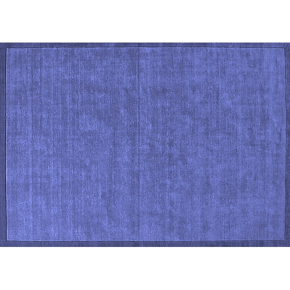 Ahgly Company Indoor Rectangle Solid Blue Modern Area Rugs, 5' x 8'