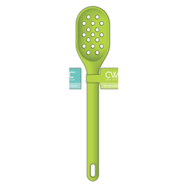 Cook With Color 12-Inch Silicone Slotted Spoon - Heat Resistant & Dishwasher Safe, Green