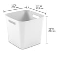 thumbnail image 3 of Mainstays Cube Bin, Open Plastic Storage Containers, Versatile Stylish Organizers with Handles, White, 3 of 7