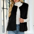 thumbnail image 6 of AUNVITO Women's Warm Faux Fur Sleeveless Vest Winter Solid V-Neck Long Coat Jacket Casual Party Outwear, 6 of 8