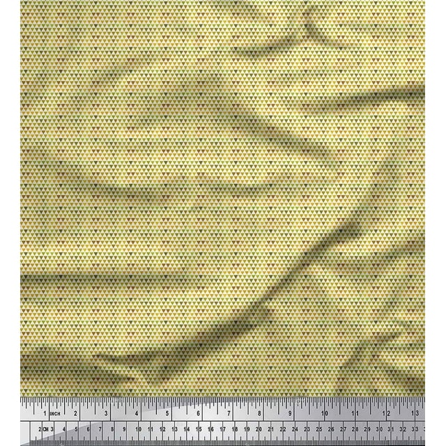 Soimoi Rayon Fabric Triangle Small Printed Craft Fabric by The Yard 56 Inch Wide